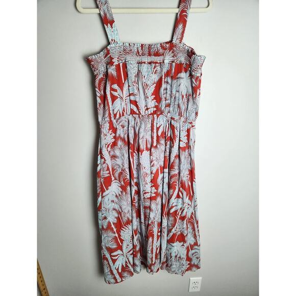 Talbots Oasis Palm Voile Fit and Flare Dress sz 12 lined resort vacation nwt - Picture 5 of 12